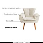 Kit 2 Poltronas Decorativas Pés Palito Charger Veludo Bege G1