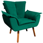 Kit 2 Poltronas Decorativas Pés Palito Charger Veludo Verde G