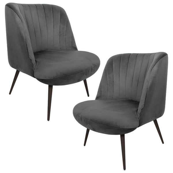 Kit 2 Poltronas Decorativas Pés Palito Chocolate Dortmund Vel