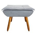 Kit 2 Poltronas Decorativas Pés Palito Com Puff Opla Suede Ci
