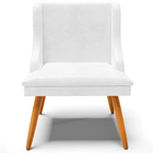 Kit 2 Poltronas Decorativas Pés Palito De Madeira Firenze Pu