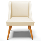 Kit 2 Poltronas Decorativas Pés Palito De Madeira Firenze Pu