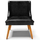 Kit 2 Poltronas Decorativas Pés Palito De Madeira Firenze Pu