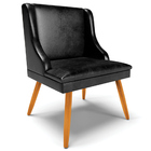 Kit 2 Poltronas Decorativas Pés Palito De Madeira Firenze Pu