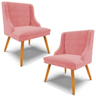 Kit 2 Poltronas Decorativas Pés Palito De Madeira Firenze Sue