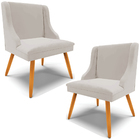 Kit 2 Poltronas Decorativas Pés Palito De Madeira Firenze Vel