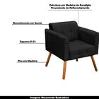 Kit 2 Poltronas Decorativas Pés Palito Karen Suede Preto G19