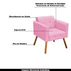 Kit 2 Poltronas Decorativas Pés Palito Karen Suede Rosa G19 -