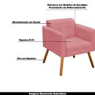 Kit 2 Poltronas Decorativas Pés Palito Karen Suede Rosê G19 -