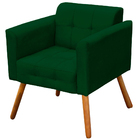 Kit 2 Poltronas Decorativas Pés Palito Karen Suede Verde G19