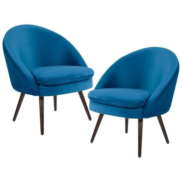 Kit 2 Poltronas Decorativas Pés Palito Madeira Rafa B-170 Vel