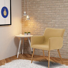 Kit 2 Poltronas Decorativas Pés Palito Mel Antinori Linho Ama