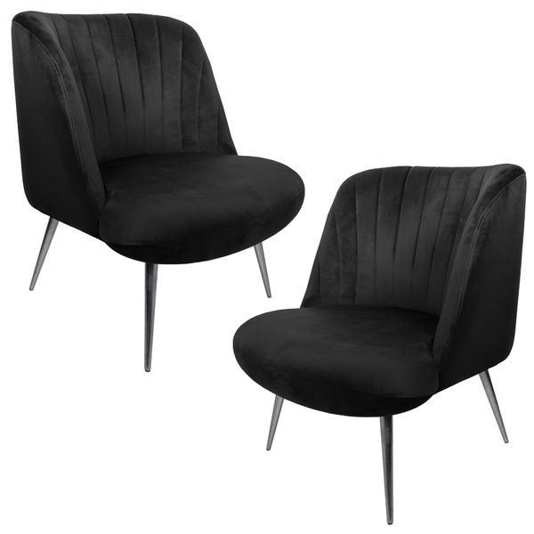 Kit 2 Poltronas Decorativas Pés Palito Polido Dortmund Veludo