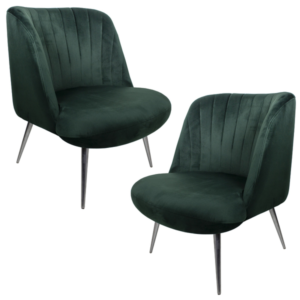 Kit 2 Poltronas Decorativas Pés Palito Polido Dortmund Veludo