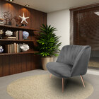 Kit 2 Poltronas Decorativas Pés Palito Rosê Gold Dortmund Vel