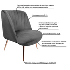 Kit 2 Poltronas Decorativas Pés Palito Rosê Gold Dortmund Vel