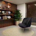 Kit 2 Poltronas Decorativas Pés Palito Rosê Gold Dortmund Vel