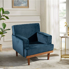 Kit 2 Poltronas Decorativas Pés Palito Victorino Veludo Azul