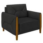 Kit 2 Poltronas Decorativas Quebec M22 Pu Preto - Mpozenato