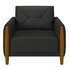 Kit 2 Poltronas Decorativas Quebec M22 Pu Preto - Mpozenato