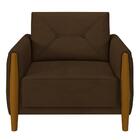 Kit 2 Poltronas Decorativas Quebec M22 Veludo Marrom - Mpozen