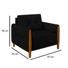 Kit 2 Poltronas Decorativas Quebec M22 Veludo Preto - Mpozena