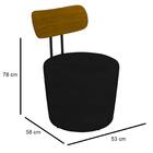 Kit 2 Poltronas Decorativas Redondas 53cm Le Moon Z32 Veludo