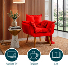 Kit 2 Poltronas Decorativas Reforçada para Sala Alice para Re