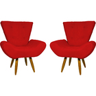 Kit 2 Poltronas Decorativas Reforçadas  Para Sala Emilia Sued