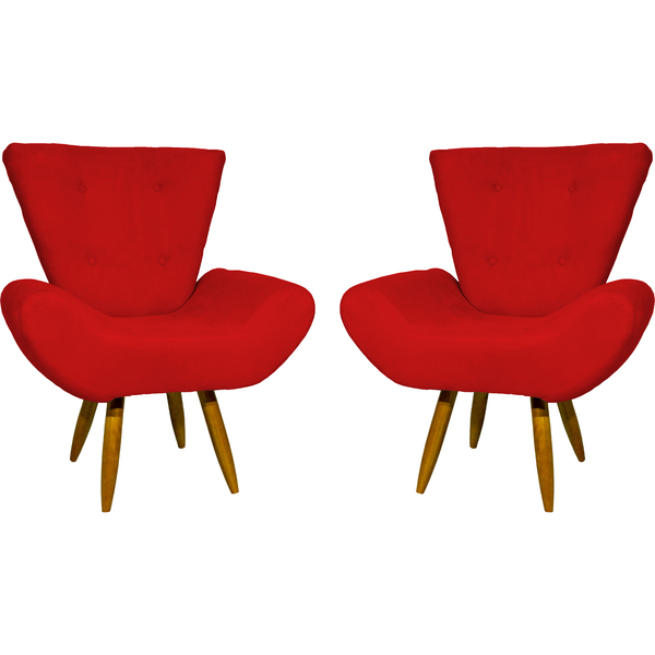 Kit 2 Poltronas Decorativas Reforçadas  Para Sala Emilia Sued