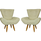 Kit 2 Poltronas Decorativas Reforçadas  Para Sala Emilia Sued