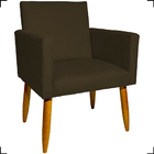 Kit 2 Poltronas Decorativas Reforçadas Para Sala Nina + 2 Puf