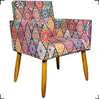 Kit 2 Poltronas Decorativas Reforçadas Para Sala Nina Estampa