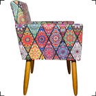 Kit 2 Poltronas Decorativas Reforçadas Para Sala Nina Estampa