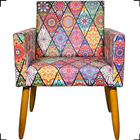 Kit 2 Poltronas Decorativas Reforçadas Para Sala Nina Estampa