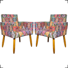 Kit 2 Poltronas Decorativas Reforçadas Para Sala Nina Estampa