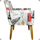 Kit 2 Poltronas Decorativas Reforçadas Para Sala Nina Estampa