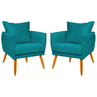Kit 2 Poltronas Decorativas Resistente  Para Sala Ada Suede A