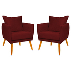 Kit 2 Poltronas Decorativas Resistente  Para Sala Ada Suede B