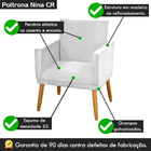 Kit 2 Poltronas Decorativas Retrô Nina Luxo Suede Branco