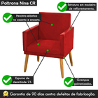 Kit 2 Poltronas Decorativas Retrô Nina Luxo Suede Vermelho