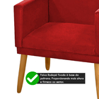 Kit 2 Poltronas Decorativas Retrô Nina Luxo Suede Vermelho