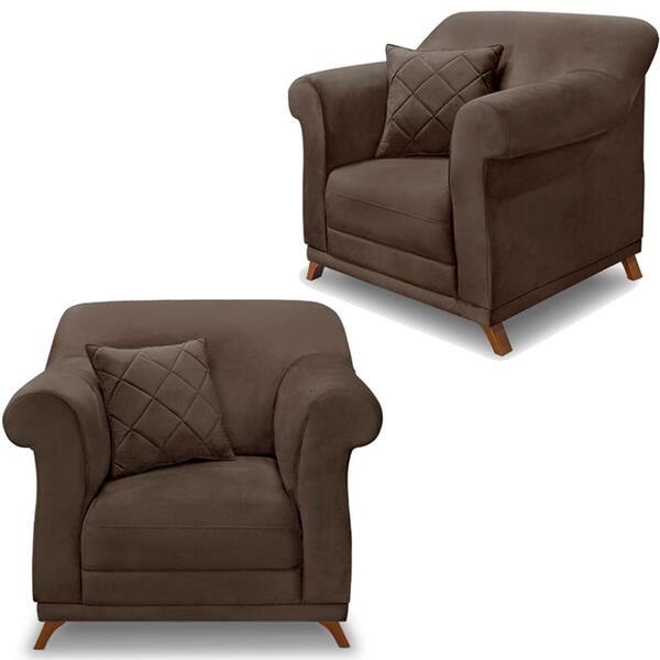 Kit 2 Poltronas Decorativas Retro Polo Veludo Ezz