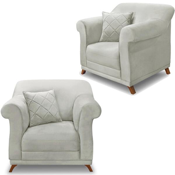 Kit 2 Poltronas Decorativas Retro Polo Veludo Ezz