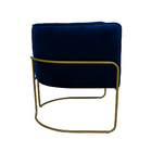 Kit 2 Poltronas Decorativas Romênia Pés De Aço Veludo Azul Ro