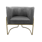 Kit 2 Poltronas Decorativas Romênia Pés De Aço Veludo Grafite