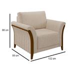 Kit 2 Poltronas Decorativas Sala De Estar 102cm Pés Madeira R