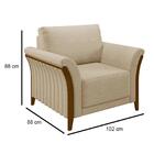 Kit 2 Poltronas Decorativas Sala De Estar 102cm Pés Madeira R