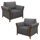 Kit 2 Poltronas Decorativas Sala De Estar 102cm Pés Madeira R