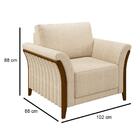 Kit 2 Poltronas Decorativas Sala De Estar 102cm Pés Madeira R